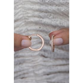 Nereze 925 Ayar Rose 20 mm Tamtur Halka Kadın Gümüş Küpe