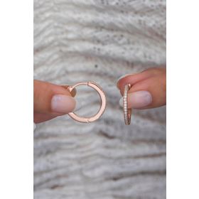 Nereze 925 Ayar Rose 20 mm Tamtur Halka Kadın Gümüş Küpe