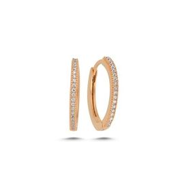 Nereze 925 Ayar Rose 20 mm Tamtur Halka Kadın Gümüş Küpe