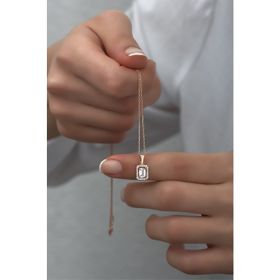 Nereze 925 Ayar Rose Baget Tektaş Kadın Gümüş Kolye