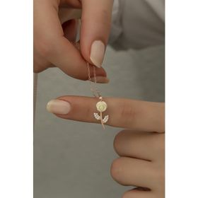 Nereze 925 Ayar Rose Beyaz Gül Kadın Gümüş Kolye
