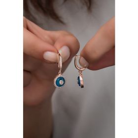 Nereze 925 Ayar Rose Cam Göz Model Kadın Gümüş Küpe