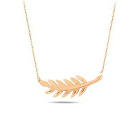 Nereze 925 Ayar Rose Gold Başak Kadın Gümüş Kolye