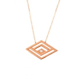 Nereze 925 Ayar Rose Gold Başak Kadın Gümüş Kolye