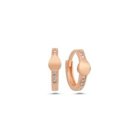 Nereze 925 Ayar Rose Kaplama 15 mm Halka Gümüş Küpe
