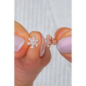Nereze 925 Ayar Rose Kaplama Minimal Kartanesi Gümüş Küpe