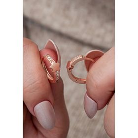 Nereze 925 Ayar Rose Kaplama Yıldız Detay 15 mm Halka Gümüş Küpe