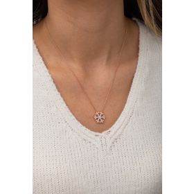 Nereze 925 Ayar Rose Kar Tanesi Kadın Gümüş Kolye
