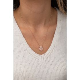 Nereze 925 Ayar Rose Kar Tanesi Kadın Gümüş Kolye