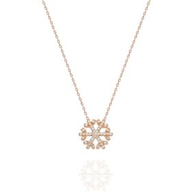 Nereze 925 Ayar Rose Kar Tanesi Kadın Gümüş Kolye