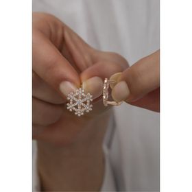 Nereze 925 Ayar Rose Kartanesi Kadın Gümüş Küpe