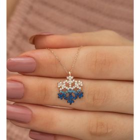 Nereze 925 Ayar Rose Renk Geçişli Kartanesi Kadın Gümüş Kolye