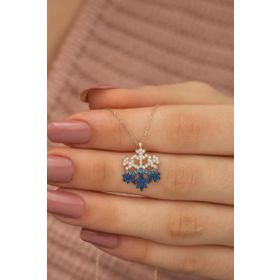 Nereze 925 Ayar Rose Renk Geçişli Kartanesi Kadın Gümüş Kolye