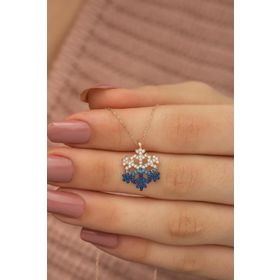 Nereze 925 Ayar Rose Renk Geçişli Kartanesi Kadın Gümüş Kolye