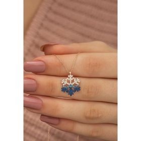Nereze 925 Ayar Rose Renk Geçişli Kartanesi Kadın Gümüş Kolye