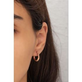 Nereze 925 Ayar Rose Sade Şarnel Kadın Gümüş Küpe