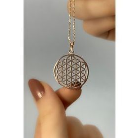 Nereze 925 Ayar Rose Yaşam Çiçeği Kadın Gümüş Kolye