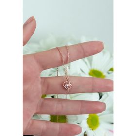 Nereze 925 Ayar Şık Tasarım Pembe Taşlı Kadın Gümüş Kolye