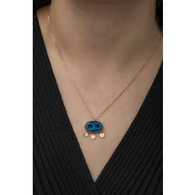 Nereze 925 Ayar Süryani Nazar Kadın Gümüş Kolye