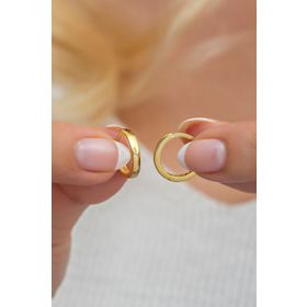 Nereze 925 Ayar Taşsız 10 mm Halka Kadın Gümüş Küpe