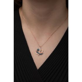 Nereze 925 Ayar Turkuaz Elif Vav Kadın Gümüş Kolye