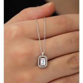Nereze 925 Ayar Zirkon Taşlı Tektaş Kadın Gümüş Kolye