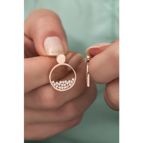 Nereze 925 Ayar Zirkon Taşlı Yuvarlak Model Kadın Gümüş Küpe