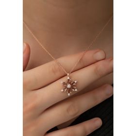 Nereze 925 Ayar Zultanite Taşlı Çiçek Kadın Gümüş Kolye