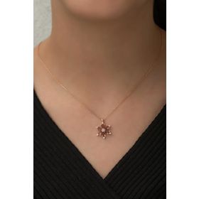 Nereze 925 Ayar Zultanite Taşlı Çiçek Kadın Gümüş Kolye