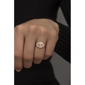 Nereze Ayarlanabilir Zirkon Taşlı Rose Tasarım 925 Ayar Gümüş Yüzük