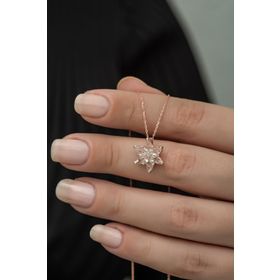 Nereze NRZ99328 Beyaz Taşlı Lotus Çiçeği 925 Ayar Gümüş Kolye