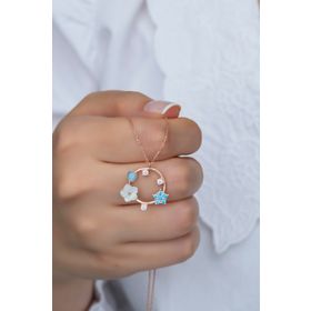 Nereze NRZ99362 Bahar Çiçekleri Manolya Çiçeği 925 Ayar Gümüş Kolye