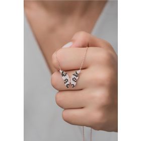 Nereze NRZ99491 Leopar Desenli Kelebek 925 Ayar Gümüş Kolye