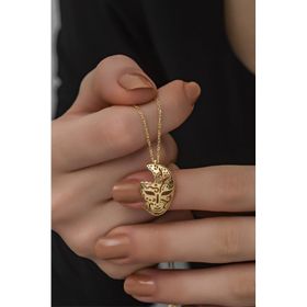 Nereze NRZ998334 925 Ayar Gümüş Gold Rengi Maske Kolye