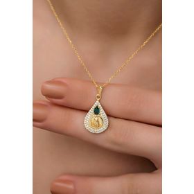 Nereze NRZ998349 925 Ayar Gümüş Gold Osmanlı Tuğralı Kolye