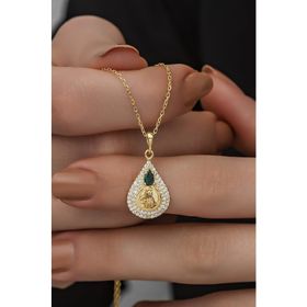 Nereze NRZ998349 925 Ayar Gümüş Gold Osmanlı Tuğralı Kolye