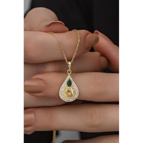 Nereze NRZ998349 925 Ayar Gümüş Gold Osmanlı Tuğralı Kolye