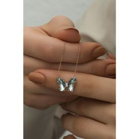 Nereze NRZ998371 925 Ayar Gümüş Aquamarin Taşlı Kelebek Kolye