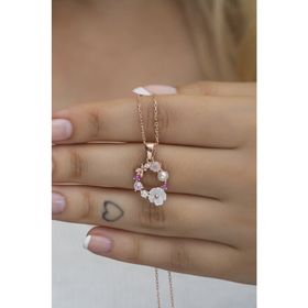 Nereze NRZ998515 925 Ayar Manolya Çiçeği Model Bahar Çiçeği Kadın Gümüş Kolye
