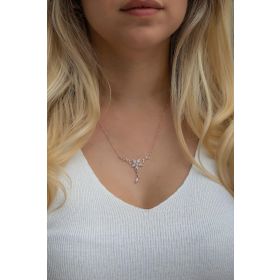 Nereze NRZ998520 925 Ayar Rose Sarmaşık Model Yıldız Detaylı Kadın Gümüş Kolye
