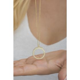 Nereze NRZ998522 925 Ayar Gold Kaplama Çerçeveli Çeyreklik Kadın Gümüş Kolye