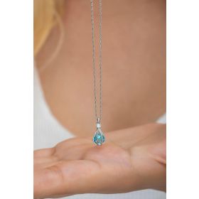 Nereze NRZ998523 925 Ayar Gümüş Aquamarin Taşlı Balon Kolye