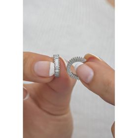 Nereze NRZ998596 925 Ayar Gümüş 10 mm Baget Taşlı Tamtur Küpe