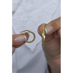 Nereze NRZ998630 925 Ayar Gümüş Gold 15 mm Tamtur Halka Küpe