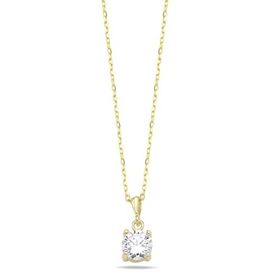 Nereze NRZ9986783 925 Ayar Gold Tektaş Tasarım Gümüş Kolye