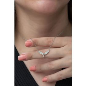 Nereze TRDYL908 925 Ayar Peri Kolye Kadın Gümüş Kolye
