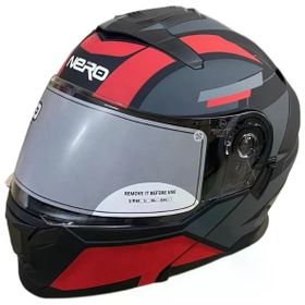 Nero Çene Açılır 912 Mat Siyah Kırmızı Motosiklet Kaskı