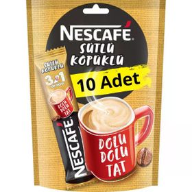 Nescafe 3'ü 1 Arada 17.4 gr Sütlü Köpüklü Kahve (10 adet)