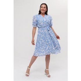 Neşeli Butik NM8063 Büyük Beden Kruvaze Şifon Elbise