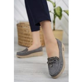 Nesil Shoes Nstar 400 Gri Kot Kadın Günlük Ayakkabı